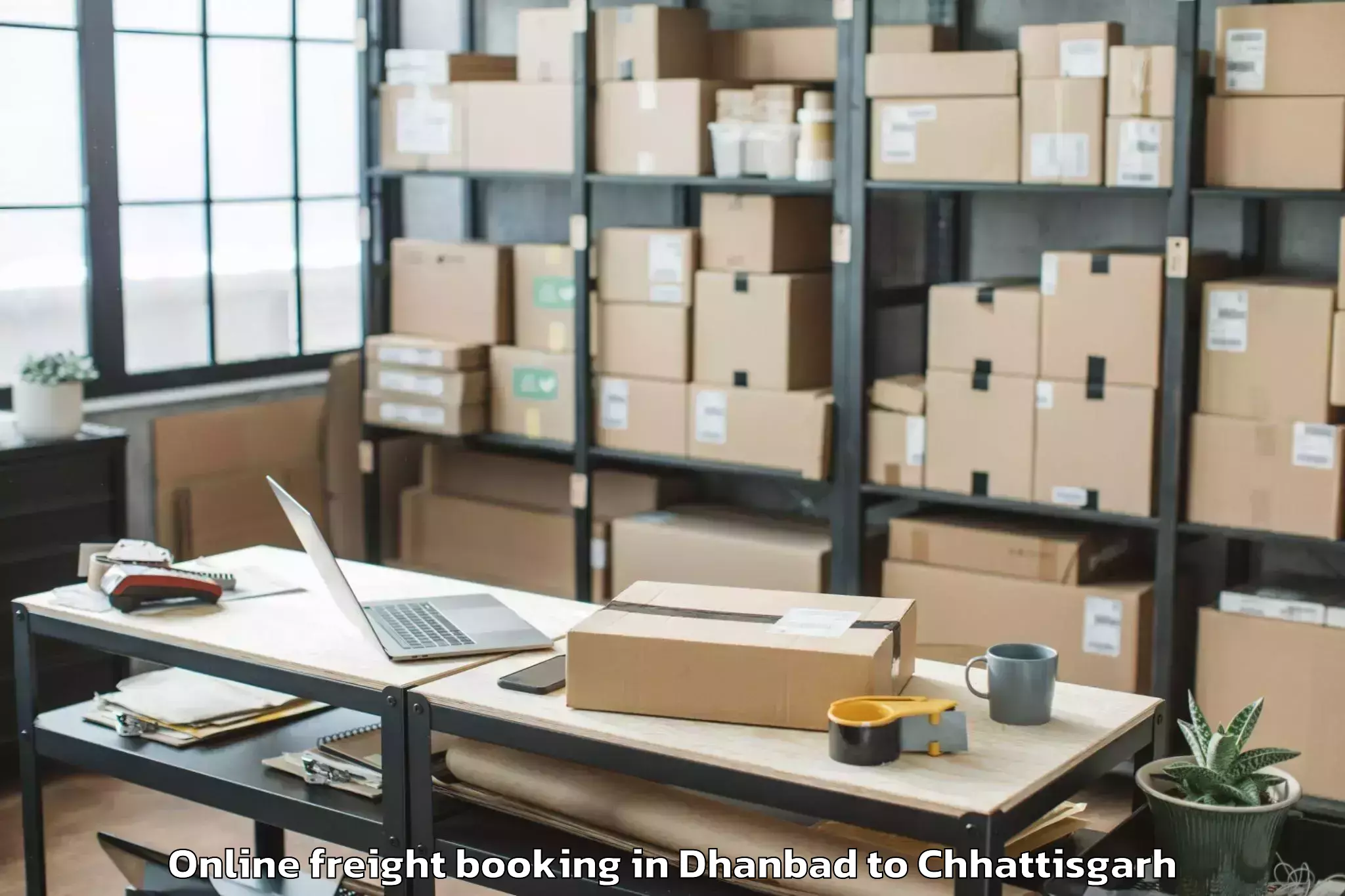 Leading Dhanbad to Baloda Bazar Online Freight Booking Provider